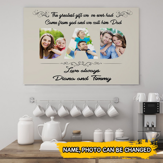 Personalized Family Canvas, Gift for Dad